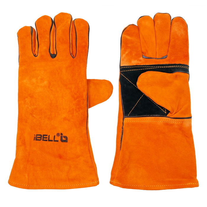 IBELL IBL WG60-14 Welding Gloves 14 Inch | Heat Resistant Leather Safety Gloves for ARC, MIG & TIG Welding | Heavy Duty Industrial Protective Gloves for Cutting, Grinding & Fabrication
