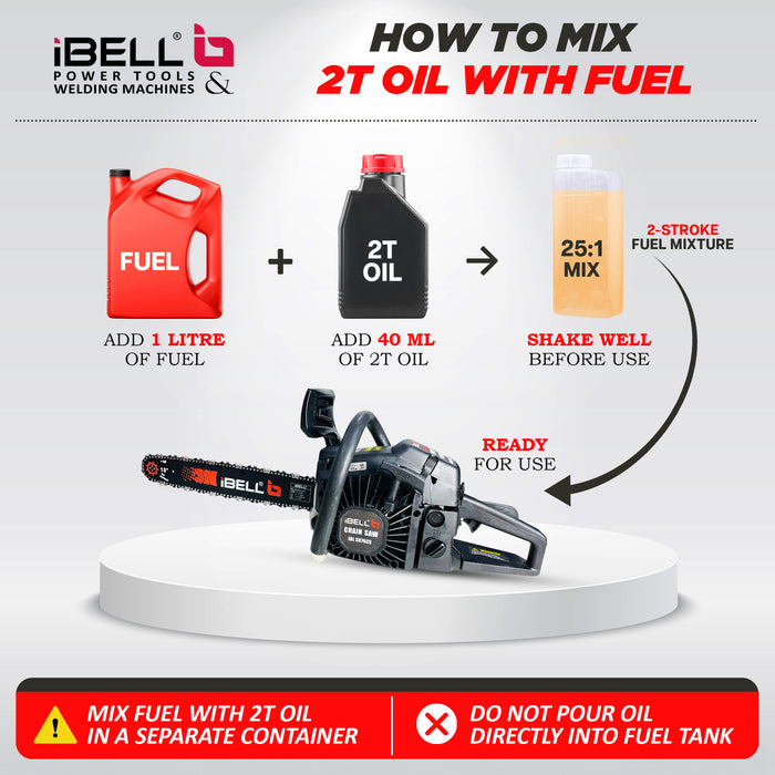 iBELL 5876CS Chain Saw 2.71KW/3.52HP, 58cc, 18inch Guide Bar and Chain, 3000±200 RPM