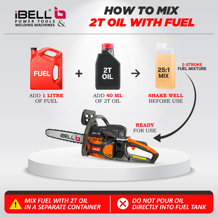 iBELL 6218CS, 3.0KW/4.0HP, 62cc, 3000±200 RPM Gasoline Chain saw