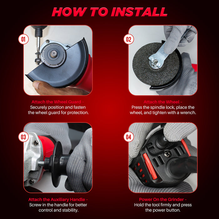iBELL AG10-70, 850W,4-INCH, 11000RPM Angle Grinder W/Back Switch, 1 Grinding Wheel,1 Wheel Guard, 6 Months Warranty