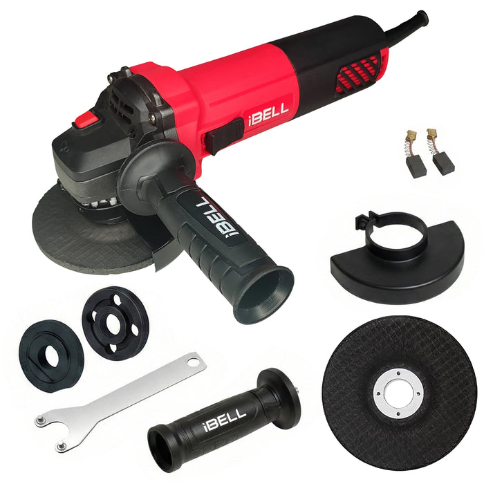 iBELL Angle Grinder AG15-85, 1100W Heavy Duty, Copper Armature, Disc Dia 115mm, 11000 RPM with Grinding Wheel and Guard.
