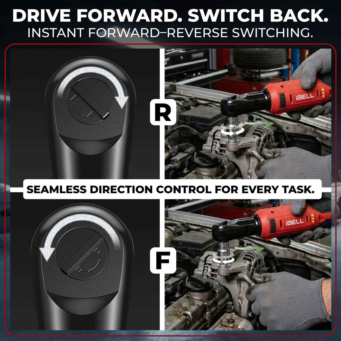 IBELL BW12-70 Cordless Ratchet Wrench Kit, 12V Brushless, 3/8