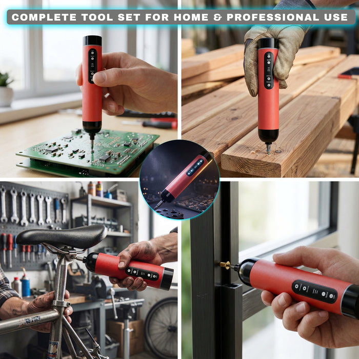 IBELL IBL ES36-15 4V Cordless Screwdriver Set with 27 Accessories | 10Nm Max Torque | 3 Torque Settings | 300 RPM Speed | 6.35mm Chuck | Built-in LED Light for Home & DIY Use