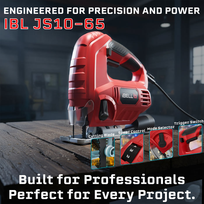 IBELL Professional JIG Saw ,JS 10-65  650W, Copper Armature, 3000RPM 65mm with Variable Speed Control