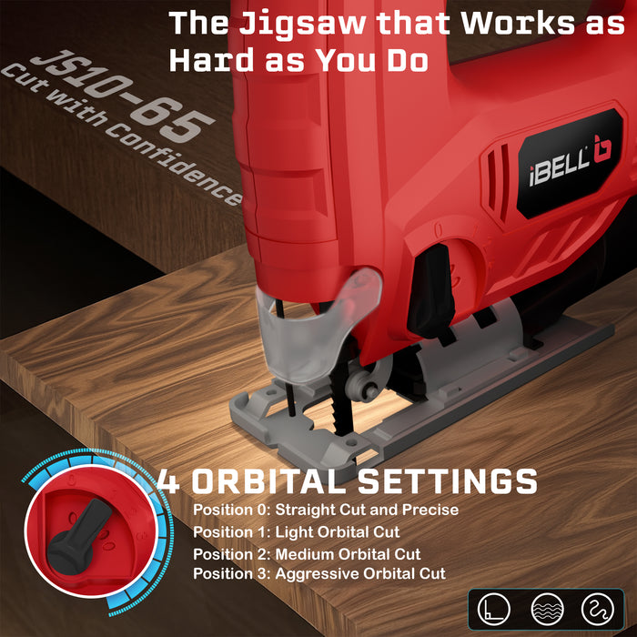 IBELL Professional JIG Saw ,JS 10-65  650W, Copper Armature, 3000RPM 65mm with Variable Speed Control