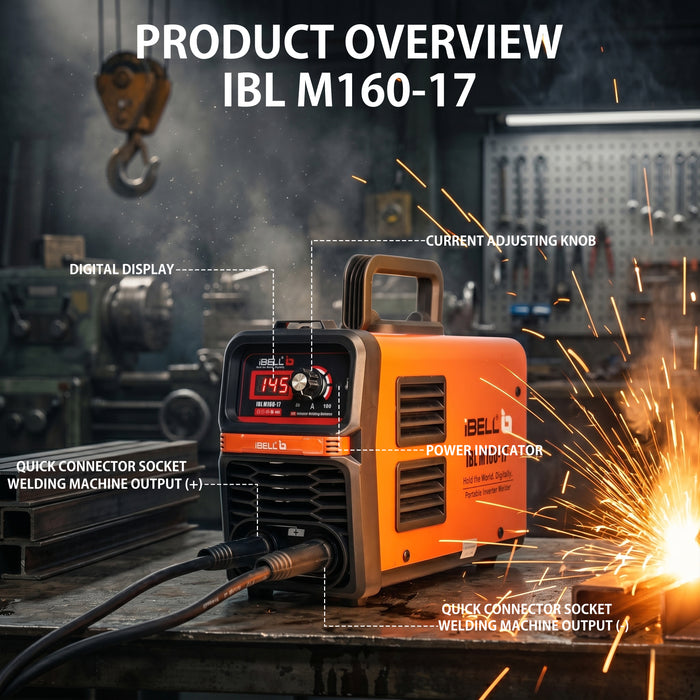 IBELL M160-17 Inverter ARC Compact Welding Machine (IGBT) 160A with Hot Start & Anti-Stick Functions - 1 Year Warranty