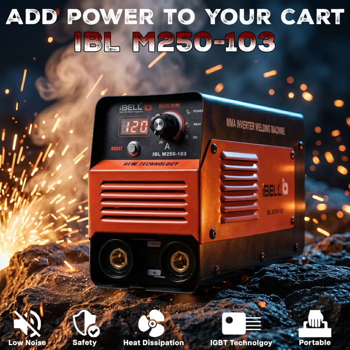 iBELL Inverter ARC Welding Machine (IGBT)M250-103,  250A with Hot Start,Anti-Stick,Arc Force,Power Boost Functions- 1 Year Warranty