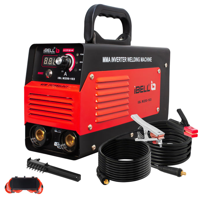 iBELL Inverter ARC Welding Machine (IGBT)M250-103,  250A with Hot Start,Anti-Stick,Arc Force,Power Boost Functions- 1 Year Warranty