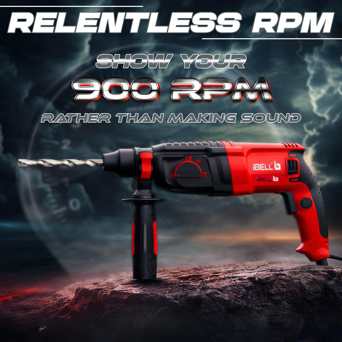 IBELL Rotary Hammer Drill Machine RH26-24, SDS Chuck,800W,900RPM,26MM with 6 Months Warranty