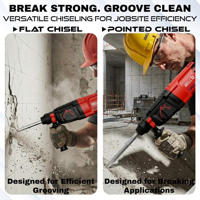 IBELL Rotary Hammer Drill Machine RH26-24, SDS Chuck,800W,900RPM,26MM with 6 Months Warranty