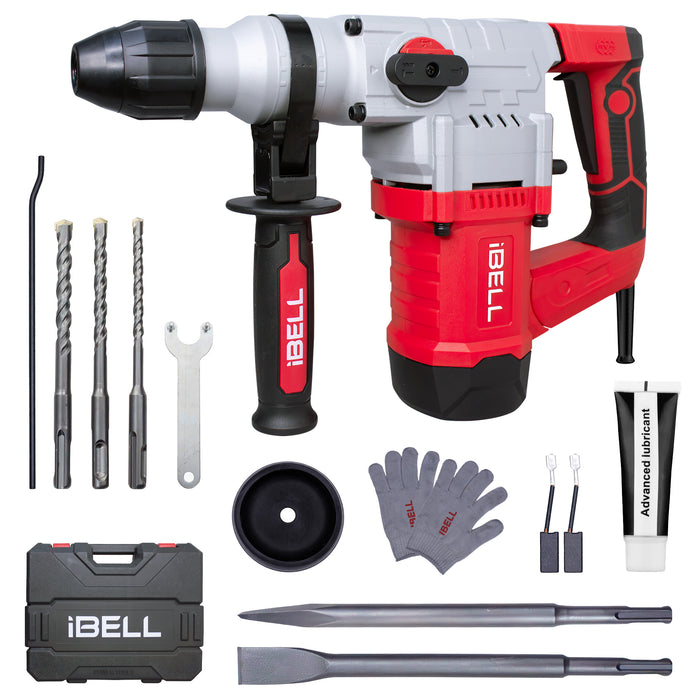 iBELL IBL RH32-50 Rotary Hammer Drill  1500W  Concrete Drilling Machine |SDS Plus 32mm| 950 RPM 4500 BPM Heavy Duty Hammer Drill | 3 Mode Drilling, Hammer Drilling & Chiselling Tool