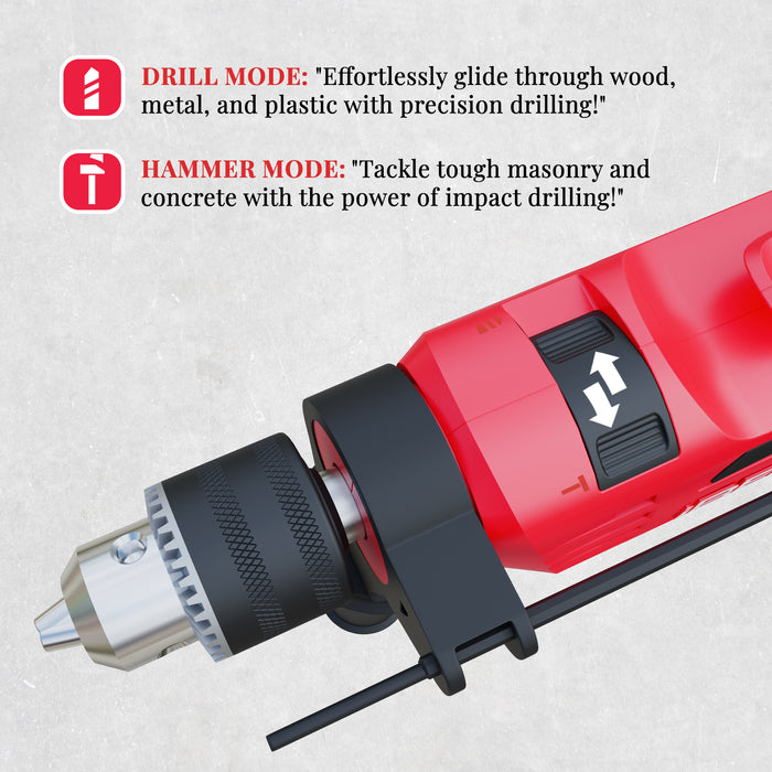 IBELL Impact Drill ID13-75, 650W, Copper Armature, Chuck 13mm, 2800 RPM, 2 mode selector, Forward/Reverse with variable speed