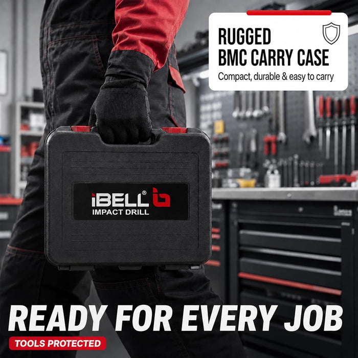 IBELL ID13-80 | 650W Impact Drill Machine | 13mm Keyless Chuck | 2800 RPM | Copper Armature | 2-Speed | 2-Mode | Forward/Reverse | Variable Speed | Drill Bits & Accessories | 24 Months Warranty