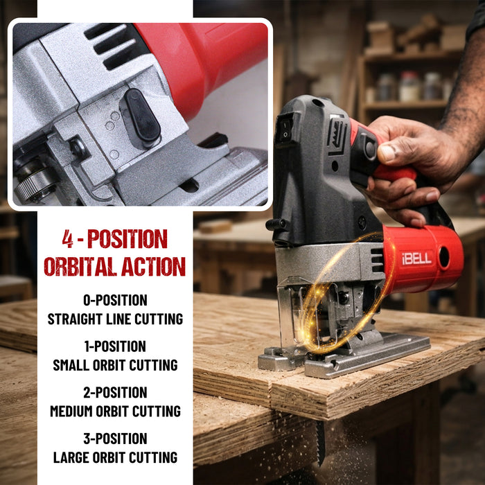 iBELL JS10-70 Jig Saw 700W, 500-3000rpm, Bevel Cutting, Variable Speed - 6 Months Warranty