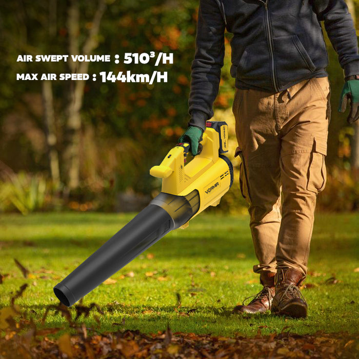 iBell Vormir VR BL21-98 20V MAX High-Performance Brushless Cordless Leaf Blower, 6-Speed Settings, Li-Ion 4000mAh, 144 km/h Air Speed, 510m³/h Air Volume, Lightweight Design