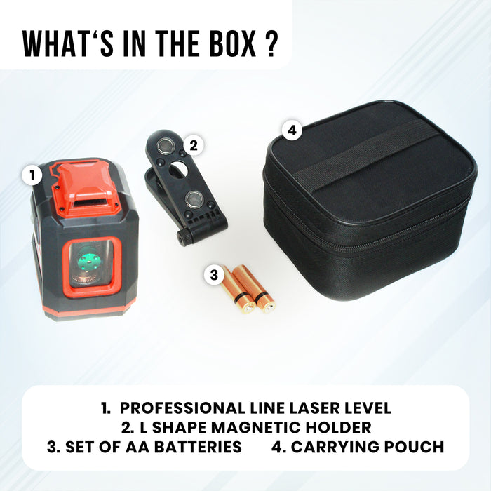 iBELL IBL LL5-45 Professional Green Beam Self-Leveling 45m/131ft 5-Line Laser Level, 4 Horizontal & 1 Vertical, High Precision ±0.3mm/m, IP54 Waterproof, with 2xAA Batteries for Home, DIY & Professional Use