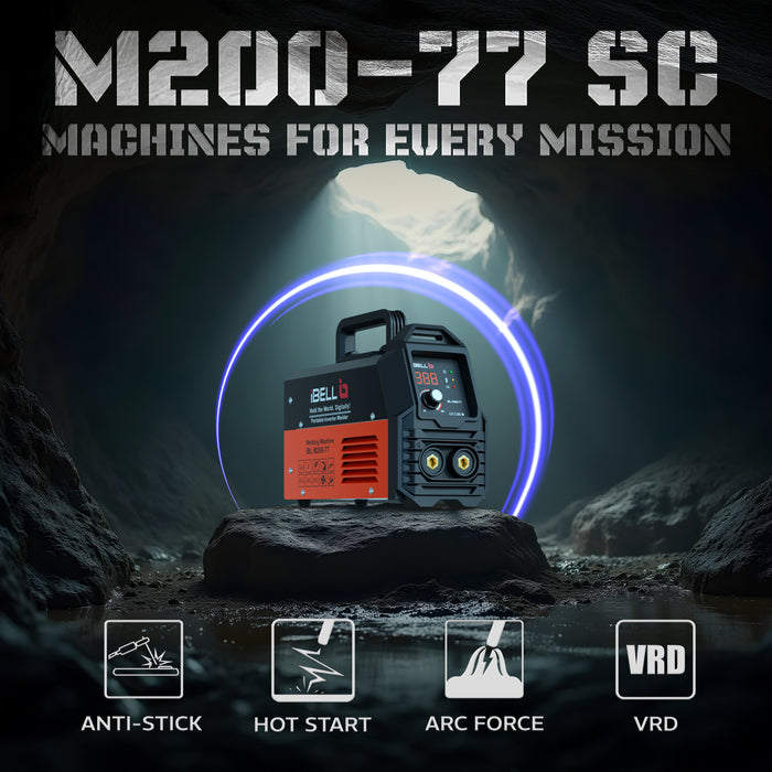 IBELL Inverter ARC Welding Machine (IGBT) M200-77SC, 200A with Built-in Hot Start and Anti-Stick Functions