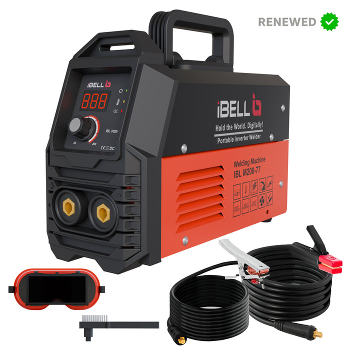 RENEWED - IBELL Inverter ARC Welding Machine (IGBT) M200-77SC, 200A with Built-in Hot Start and Anti-Stick Functions