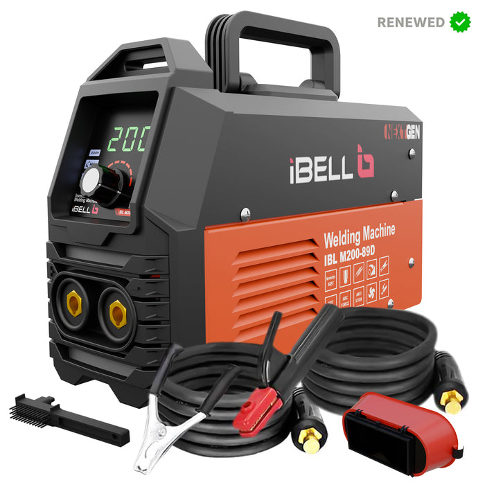 RENEWED - iBELL IBL M200-89D MMA Welding Machine | 200A  | Advanced Digital Display | IGBT Inverter Technology | 1.0–3.2mm Electrodes | Compact & Durable | 1-Year Warranty