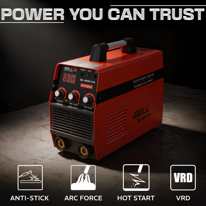 iBELL M250-104, ARC (IGBT) 250A with Hot Start, Anti-Stick Functions, Arc Force Control Inverter Welding Machine