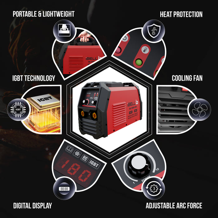 iBELL Dual-phase Heavy Duty Inverter ARC Welding Machine (IGBT) 300A, M300-106  with Hot Start, Anti-Stick Functions, Arc Force Control - 2 Year Warranty