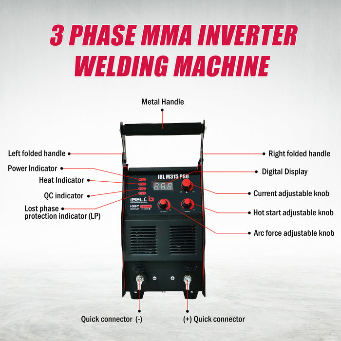 RENEWED - iBELL 3-Phase MMA Dual IGBT Industrial Inverter Welding machine 315A - IBL M315 PRO