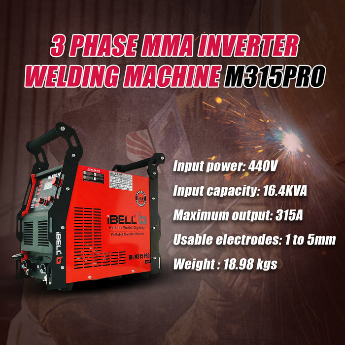 RENEWED - iBELL 3-Phase MMA Dual IGBT Industrial Inverter Welding machine 315A - IBL M315 PRO