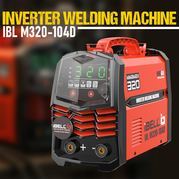 iBELL IBL M320-104D Inverter ARC Welding Machine 320A | Advanced IGBT Technology | Lift TIG Mode | Adjustable Hot Start, ARC Force & VRD | Anti-Stick | 1.0–5.0mm Electrode Support | 2-Year Warranty