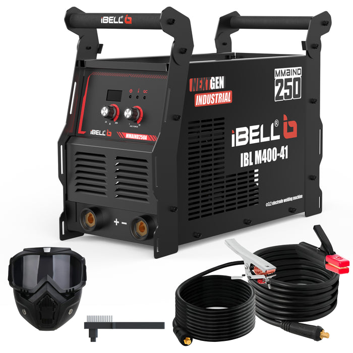 iBELL BLACK IBL M400-41 250A Industrial MMA Inverter Welding Machine | 3 PCB | Advanced IGBT Technology | Hot Start, VRD, ARC Force, Anti-Stick | Electrode 1–5mm | Heavy-Duty Continuous Welding | 1-Year Warranty