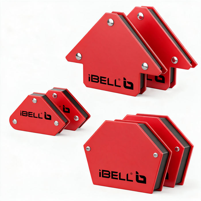 iBELL IBL MW06-01 Magnetic Welding Holder Set, 6-Piece Multi-Angle Magnetic Welding Clamps, 2 Arrow, 2 Triangle & 2 Mini Holders, Strong Magnetic Welding Tools for Accurate Alignment & Fabrication