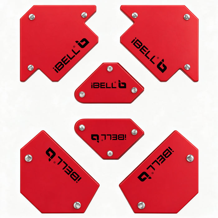 iBELL IBL MW06-01 Magnetic Welding Holder Set, 6-Piece Multi-Angle Magnetic Welding Clamps, 2 Arrow, 2 Triangle & 2 Mini Holders, Strong Magnetic Welding Tools for Accurate Alignment & Fabrication