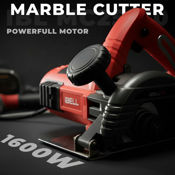 iBELL IBL MC25-60 Heavy-Duty Marble Cutter | 1600W High-Speed Motor | 14,000 RPM | 125mm Wheel Support | 38mm Cutting Depth | Large Stable Base Plate for Precision Cutting of Marble, Granite, Tile & Stone