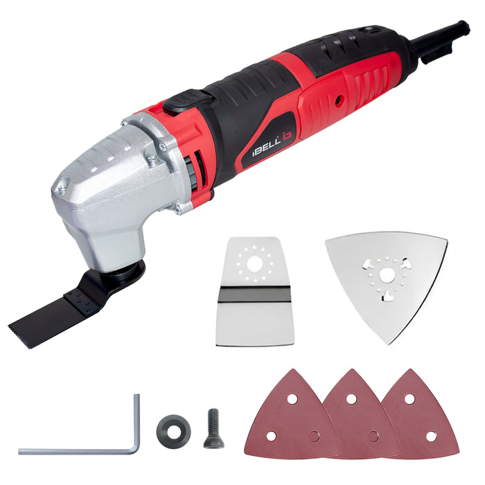 iBELL MT32-28 Multi-Functional Oscillating Tool, 280W Motor, 6-Speed Control 10,000–21,000 SPM, 3.2° Oscillation, Compact Power Tool for Cutting, Scraping, Sanding, DIY & Professional Use – 6 Months Warranty