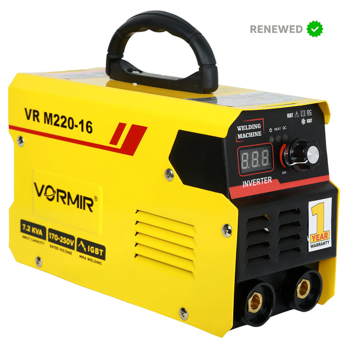 RENEWED - VORMIR Inverter ARC Welding Machine (IGBT) M220-16  220A with Hot Start, Anti-Stick Functions- 1 Year Warranty