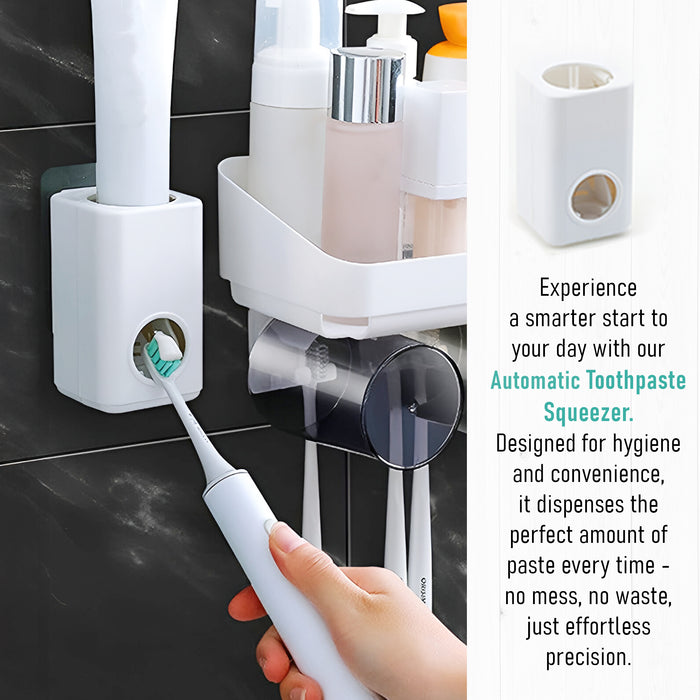 IBL PS-02 iBELL Wall-Mounted ABS Plastic Toothbrush Holder for Bathroom – Sleek White Design, Ideal for Toothpaste and Toothbrush Storage