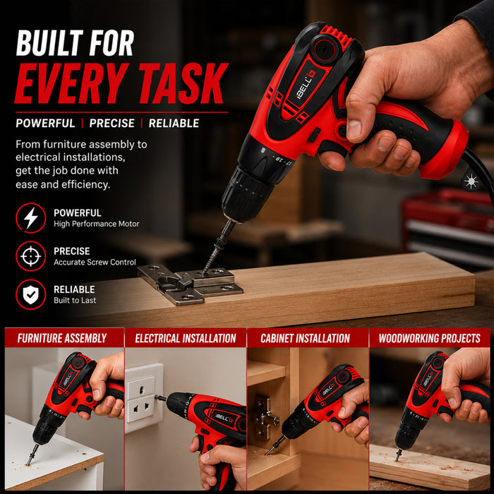 iBELL Electric Screwdriver Model: IBL SD10-86,Dia 10MM,280W,750 RPM - 6 Months Warranty