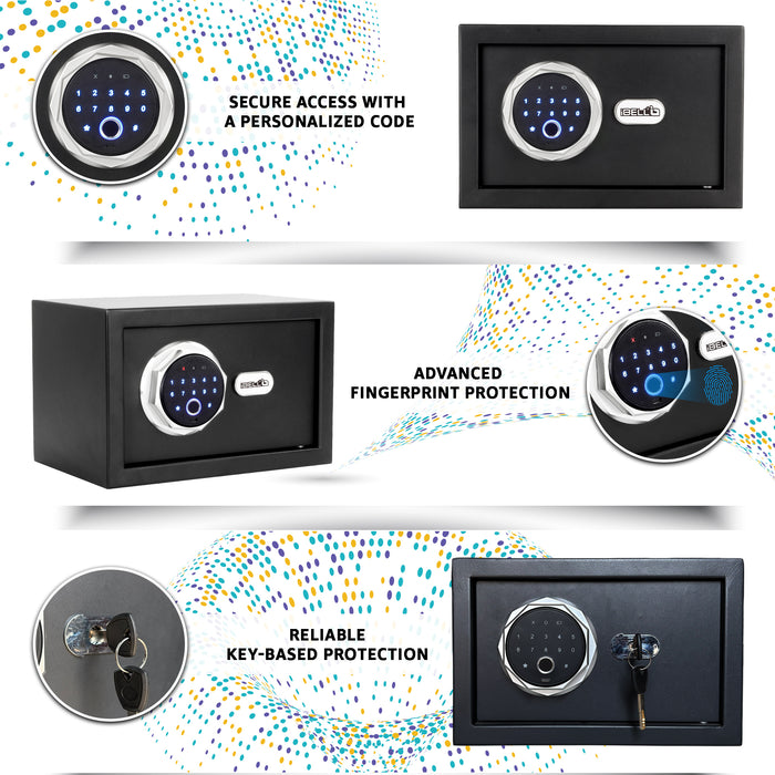 iBELL IBL SL-20F Digital Fingerprint Safe Locker for Personal and Office Use | 20L Biometric Electronic Safe Locker with Interior Light and Emergency Key Access