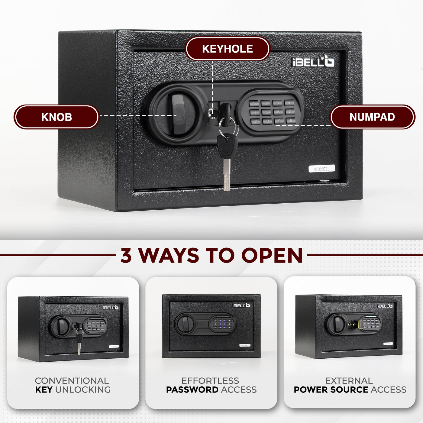 IBELL SL-20S 12.4L Locker Box For Money & Jewellery, Electronic Safe L ...