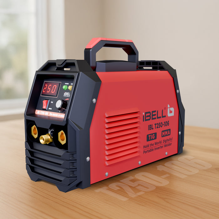 iBELL TIG/MMA Welding Machine (T250-106), 250A, 220V, Inverter IGBT, Anti Stick, with 10nos Tungsten Rods & All Accessories Included - 1 Year Warranty