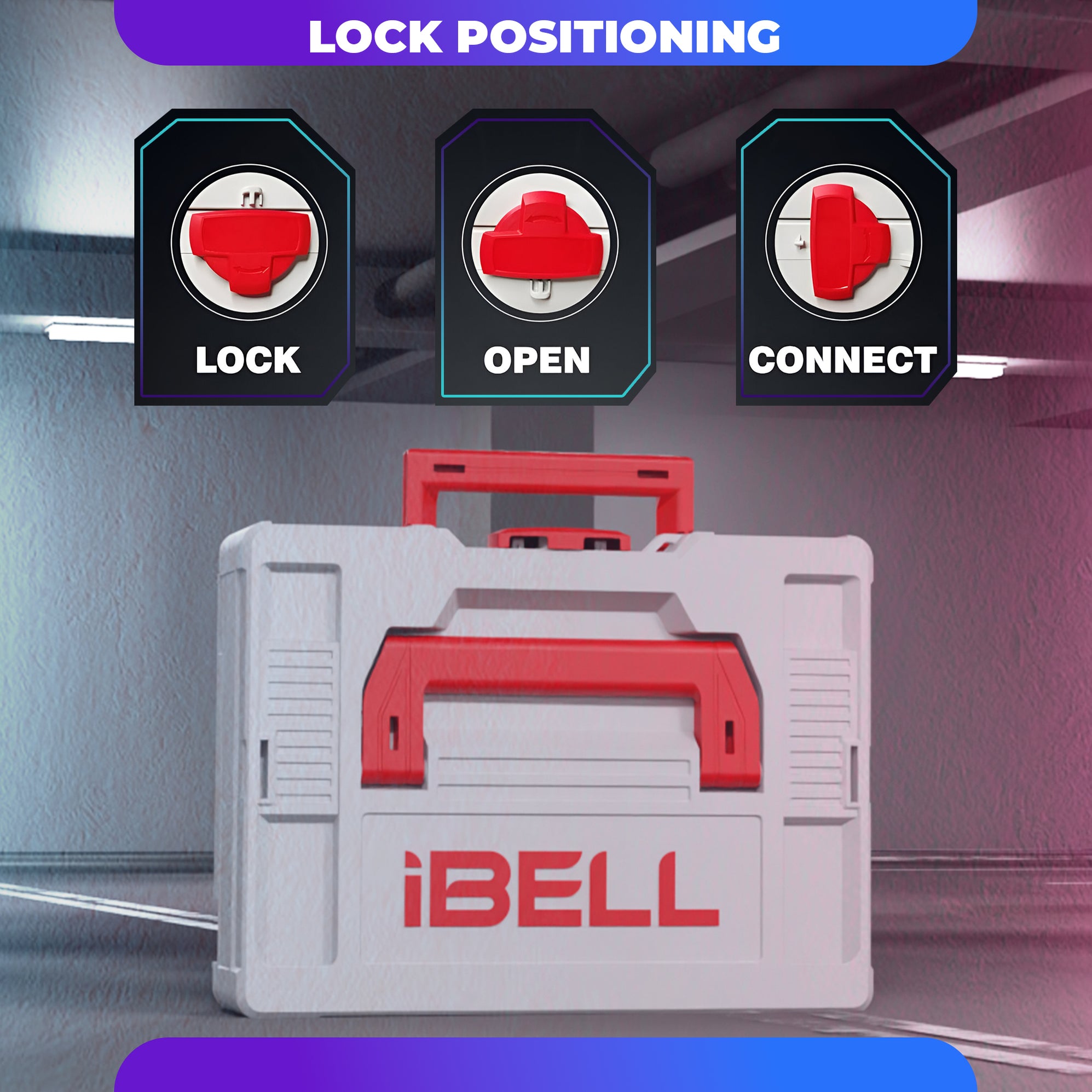 iBELL TB105-1 Stacking Multifunctional Tool Storage Box, PC+ABS plasti ...