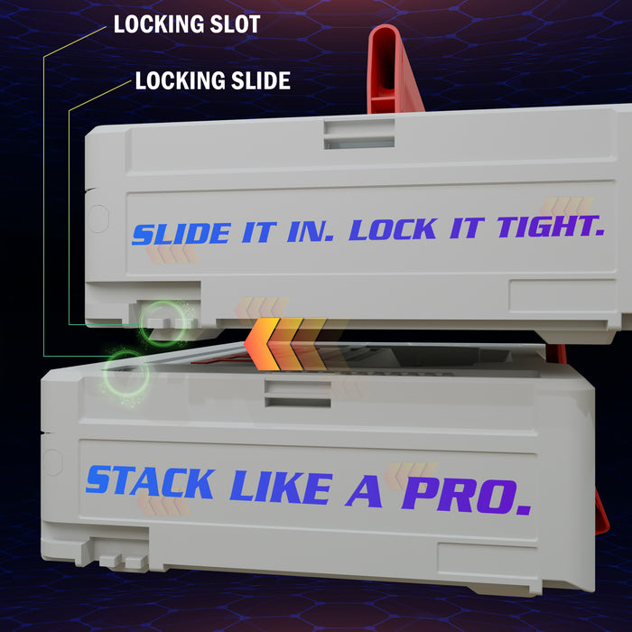 iBELL TB105-1 Stacking Multifunctional Tool Storage Box, PC+ABS plastic & 40 kg load capacity (when stacked) - 39x30x11 cm -PACK OF 3