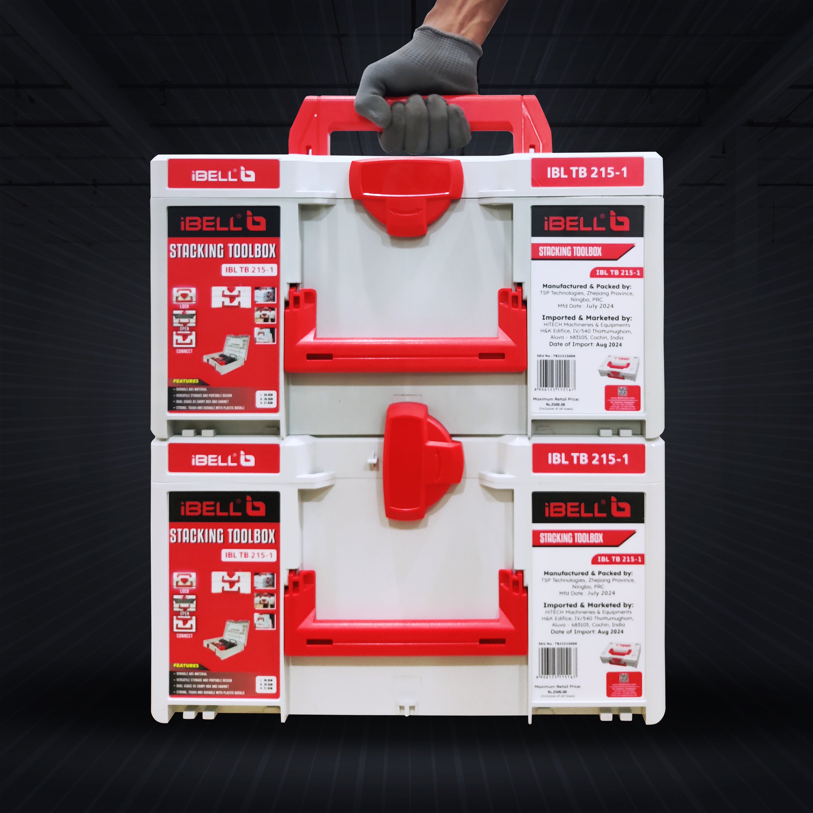 iBELL TB215-1 Large Size Stackable Tool Storage Box - Durable PC+ABS ...