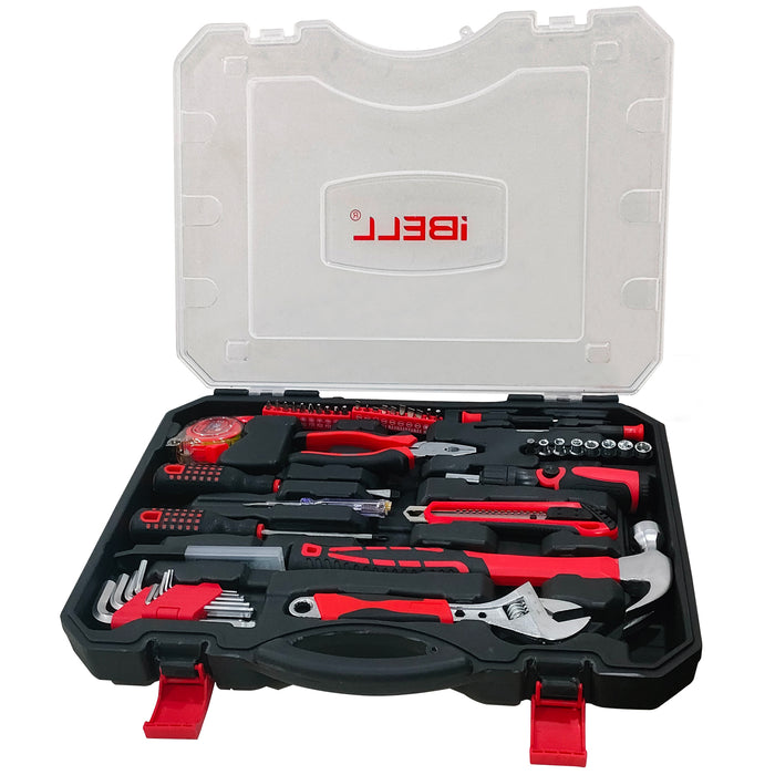 iBELL TB53-23 Hand Tool Kit for Home & DIY Use (53-Piece) - Includes Screwdriver, Wrench, Ratchet, Utility Knife, Saw, Claw Hammer, Measuring Tape and Plier