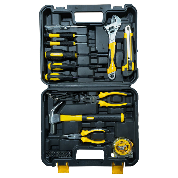 iBELL VORMIR Hand Tool Kit VR TK32, 40-Piece Set, Professional Hand Tools, All-in-One Repair Set with Screwdrivers, Hammer, Wrenches, Pliers,Allen Keys, Knife, Measuring Tape & Durable Toolbox – Home & Auto Essential