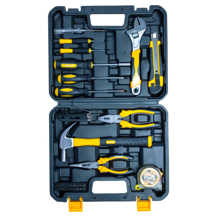iBELL VORMIR Hand Tool Kit VR TK32, 40-Piece Set, Professional Hand Tools, All-in-One Repair Set with Screwdrivers, Hammer, Wrenches, Pliers,Allen Keys, Knife, Measuring Tape & Durable Toolbox – Home & Auto Essential