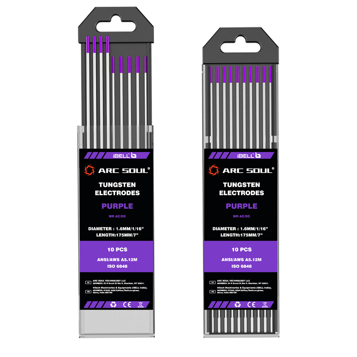 iBELL ARC SOUL High Stability Purple Tungsten Welding Rods 1.6mm Dia
