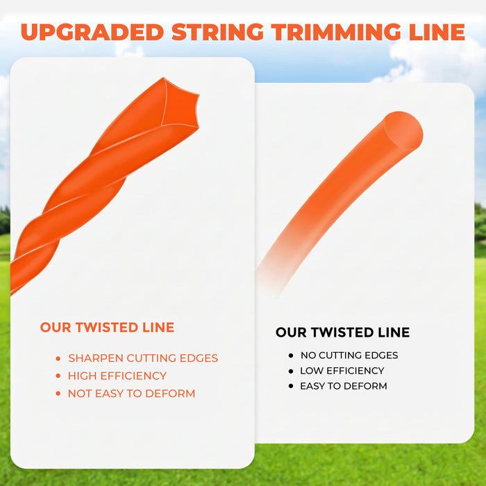 iBELL Brush Cutter Trimmer Line | 100% Nylon Rope Bundle for Brush Cutter (15m, 2.0mm Square) | Grass Cutter, Trimmer & Tap-N-Go Compatible | Suitable for All Types of Brush Cutters