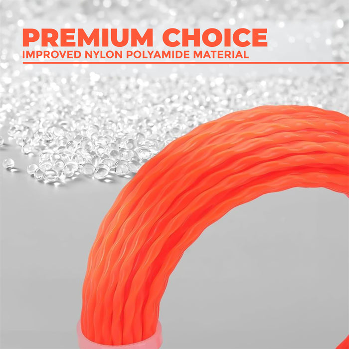 iBELL Brush Cutter Trimmer Line | 100% Nylon Rope Bundle for Brush Cutter (15m, 2.0mm Square) | Grass Cutter, Trimmer & Tap-N-Go Compatible | Suitable for All Types of Brush Cutters
