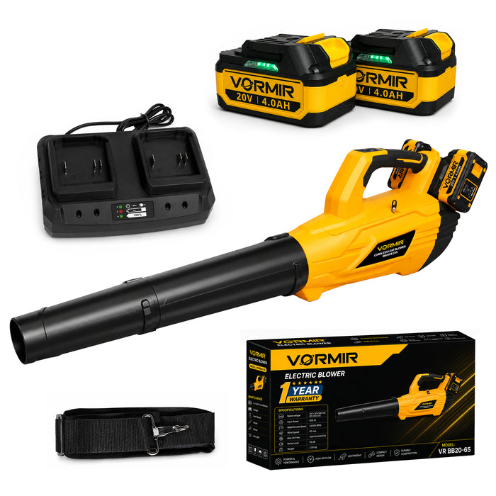 IBELL VORMIR VR BB20-65 Cordless Brushless Blower 20V Double Battery | 900W | 22000RPM | 55m/s Wind Speed | 700m³/h (412 CFM) Air Flow | Battery Leaf Blower for Garden & Cleaning