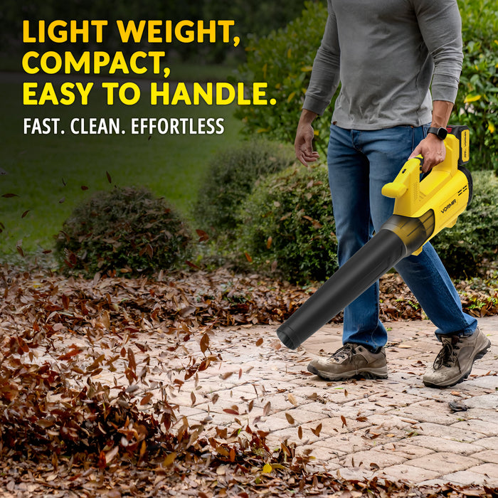 iBell Vormir VR BL21-98 20V MAX High-Performance Brushless Cordless Leaf Blower, 6-Speed Settings, Li-Ion 4000mAh, 144 km/h Air Speed, 510m³/h Air Volume, Lightweight Design